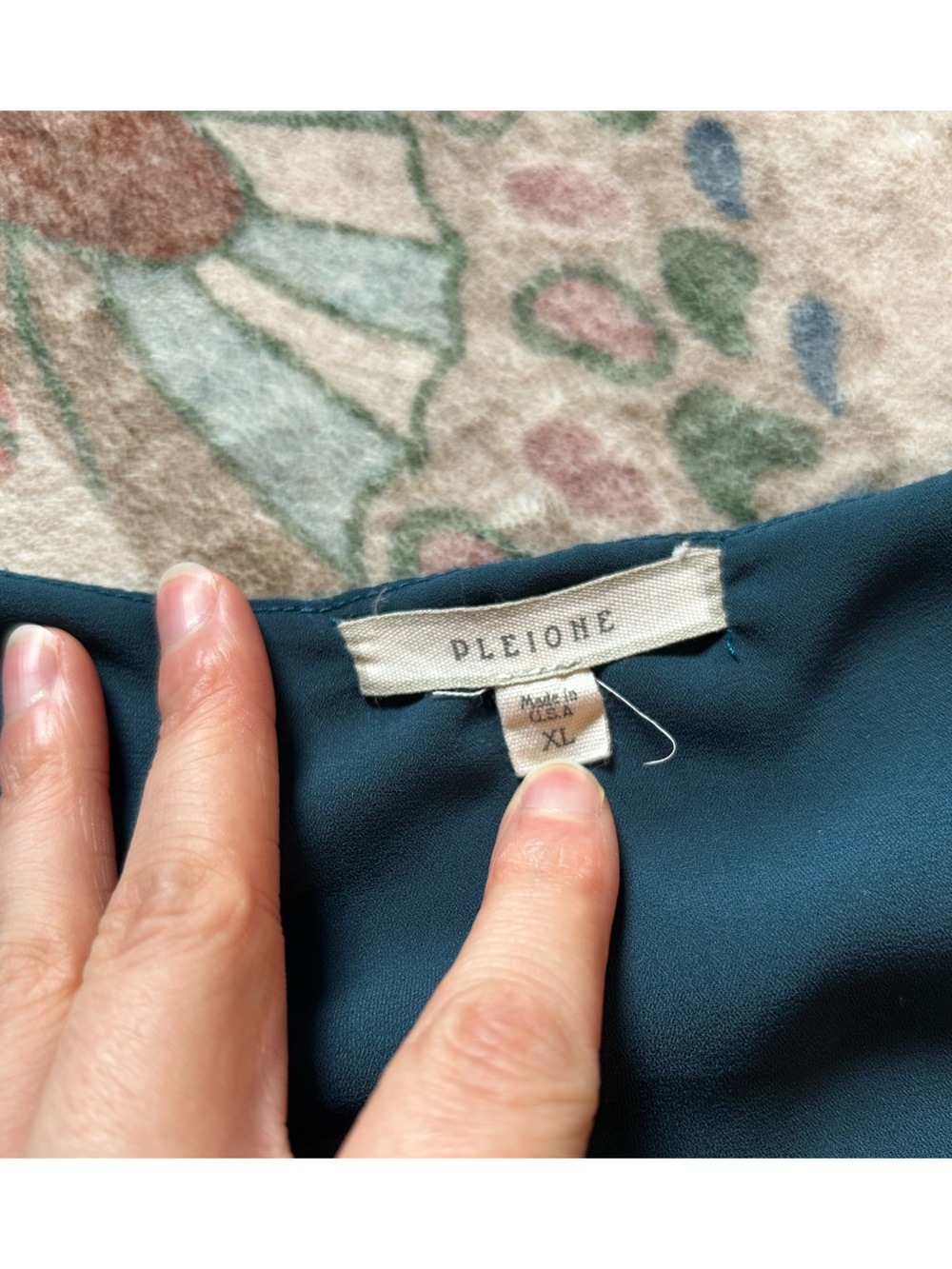 Pleione Teal and Grey Layered Tank Blouse - Picture 2 of 7